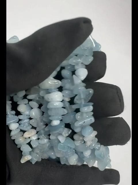 Bracciale chips acquamarina 5-8 mm