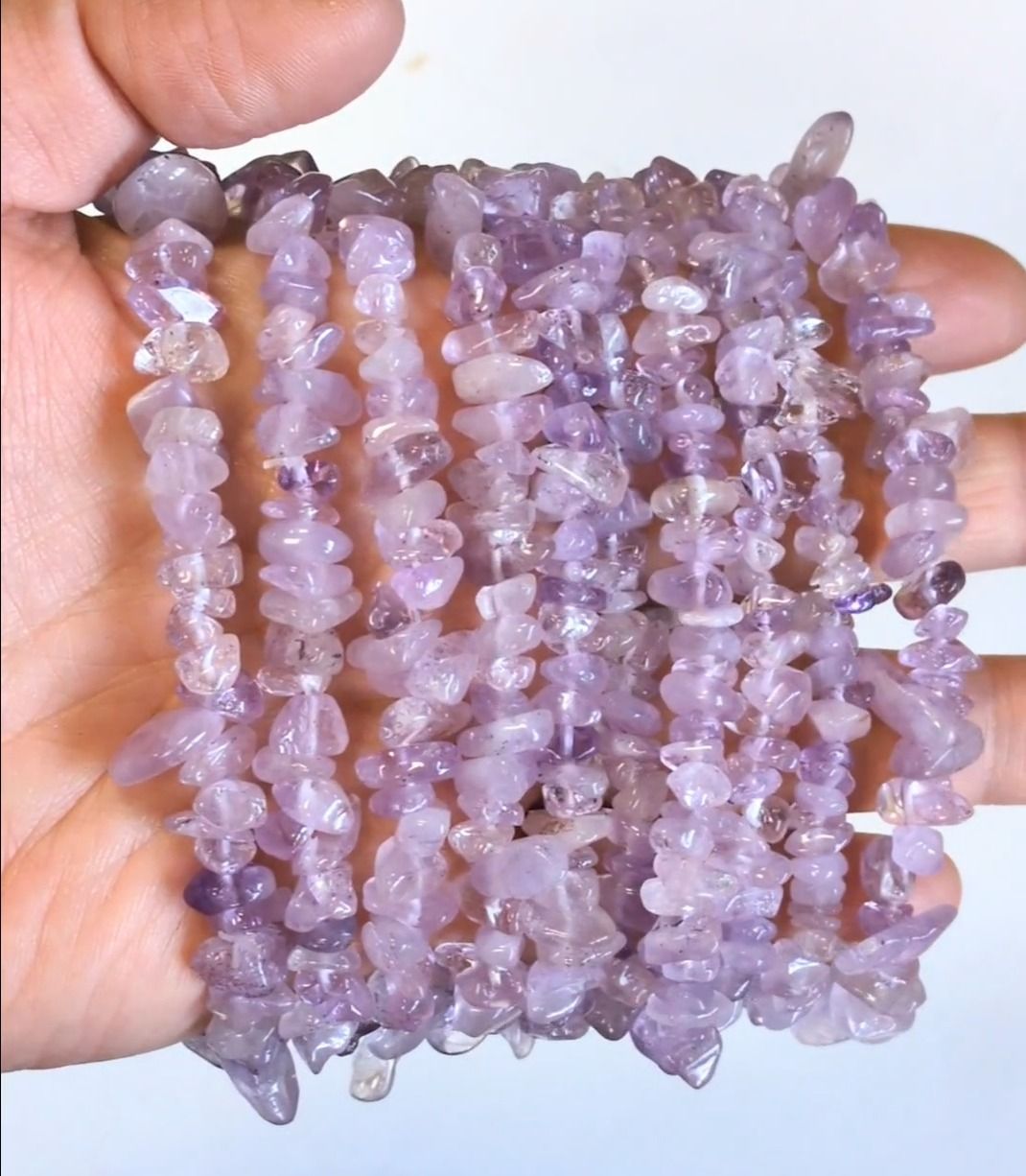 Bracciale Ametista Lavanda A chips 5-8mm 18cm
