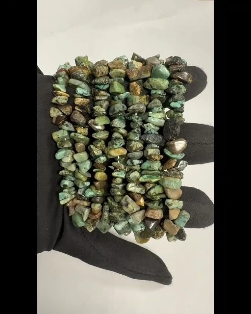 Bracciale in turchese africano naturale da 5-8 mm, 18 cm