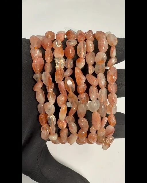 Bracciale di pietra di sole A+ pietre rotolate