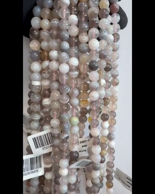 Perle di agata del Botswana da 7,5-8,5 mm su filo da 40 cm