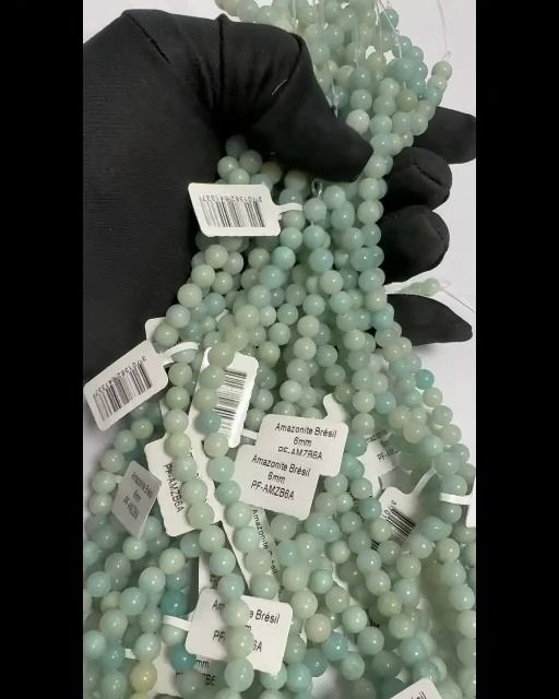 Perline di amazzonite brasiliana A da 6 mm su filo da 40 cm