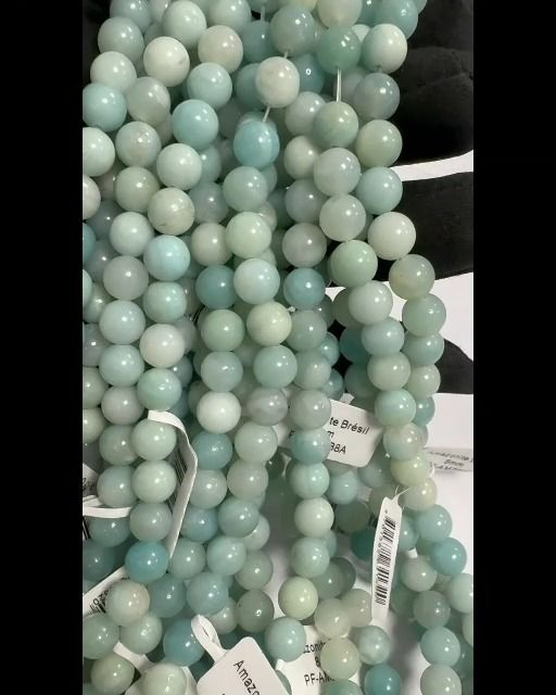 Perline di amazzonite brasiliana A da 8 mm su filo da 40 cm