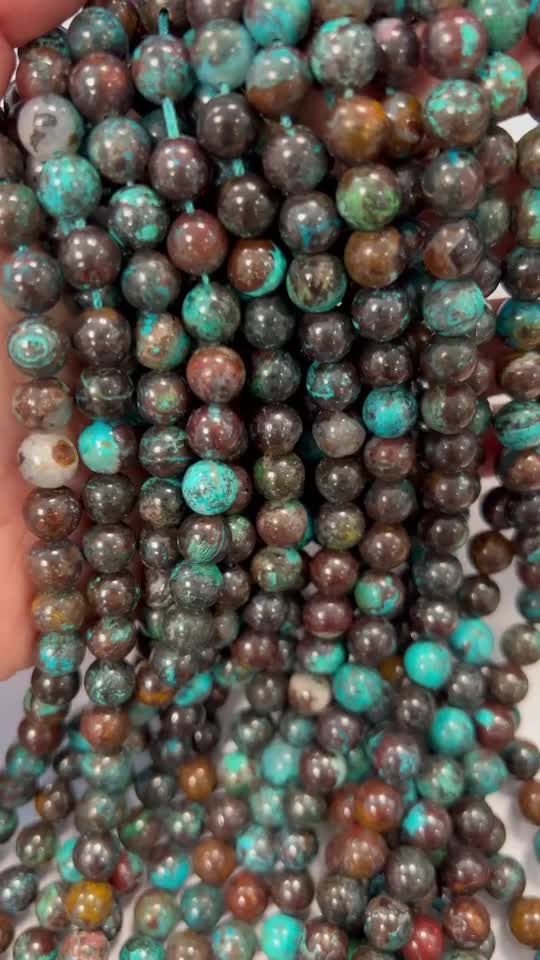 Perline di Chrysocollo dal Congo AA da 8mm su filo da 40cm