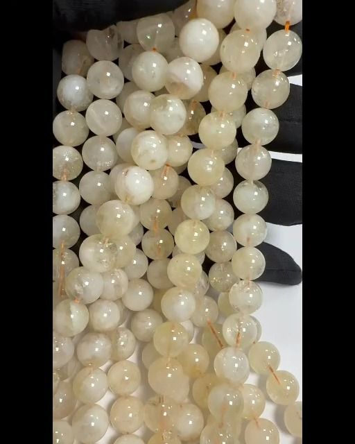 Perle di citrino naturale da 10 mm su filo da 40 cm