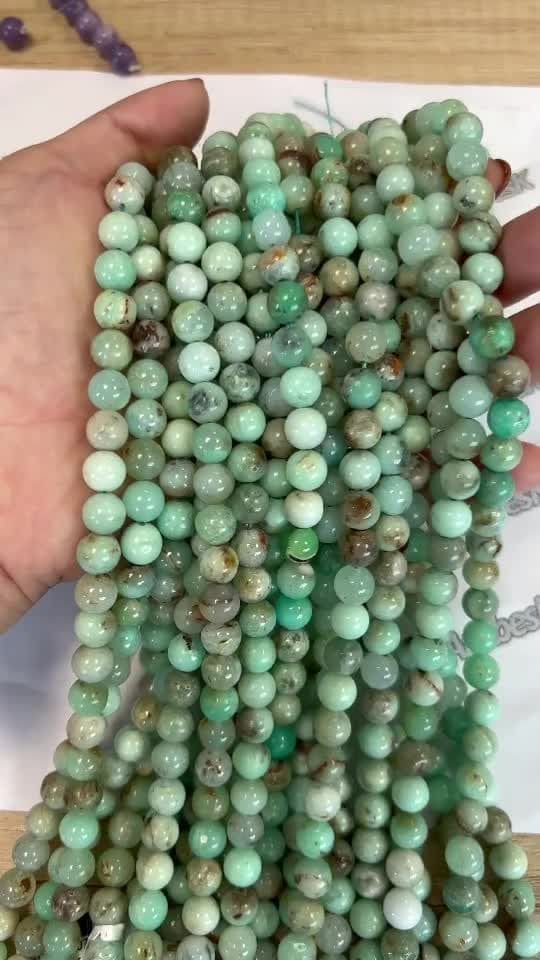 Perline di Chrysoprase AA da 8mm su filo da 40cm