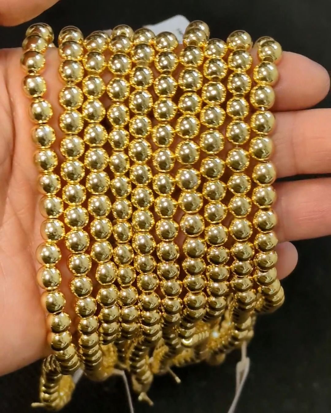 Perle di ematite Gold A da 6mm su filo da 40 cm