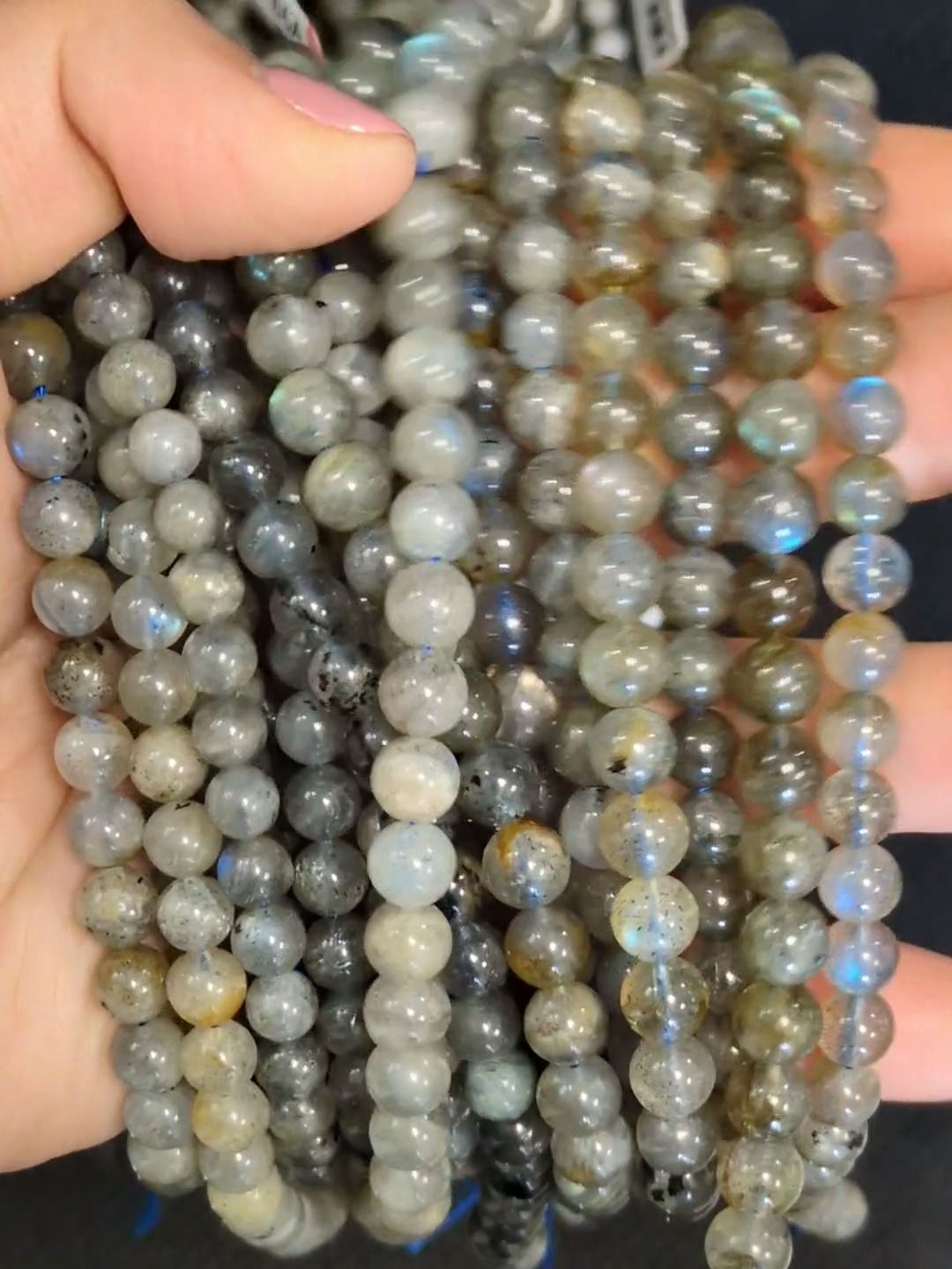 Perline di labradorite A da 5,5-6,5 mm su filo da 40 cm