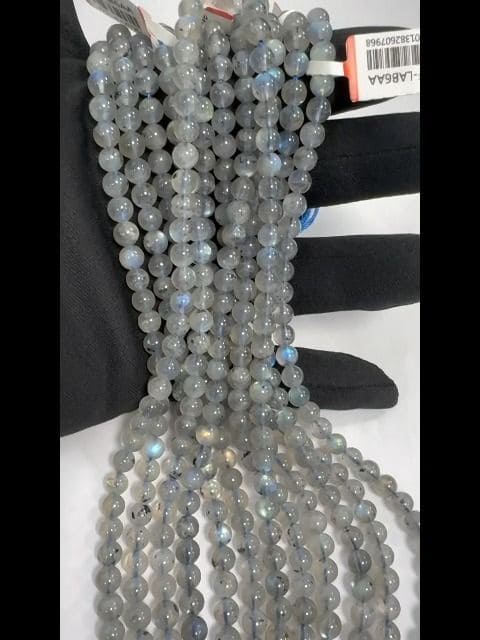 Perline AA di labradorite da 5-5.5 mm su filo da 40 cm