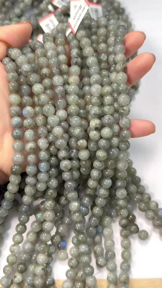 Perle di labradorite da 8-9 mm su filo da 40 cm
