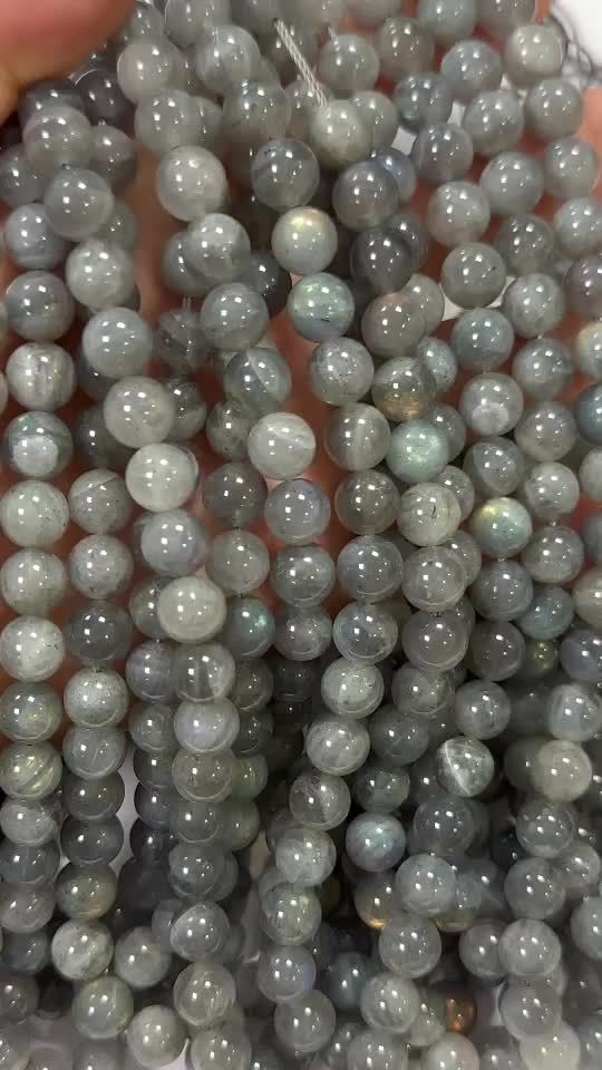 Perline AA di labradorite da 8-9 mm su filo da 40 cm