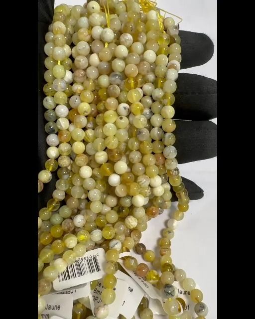 Perle di opale giallo A da 6 mm su filo da 40 cm