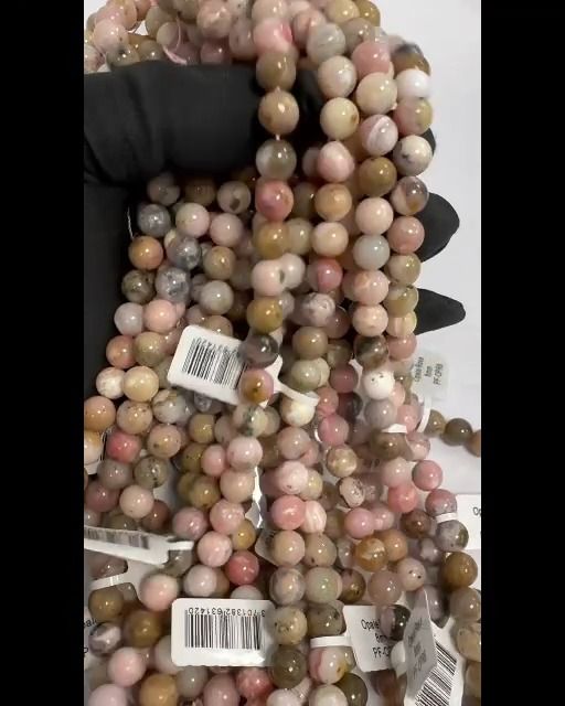 Perle di opale rosa da 8mm su filo da 40 cm