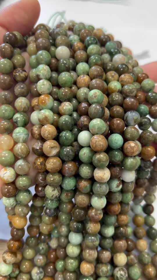 Perline di opale verde da 8mm su filo da 40cm