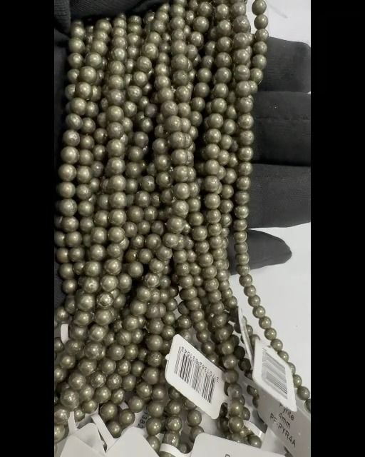 Perline di Pyrite A da 4mm su filo da 40cm