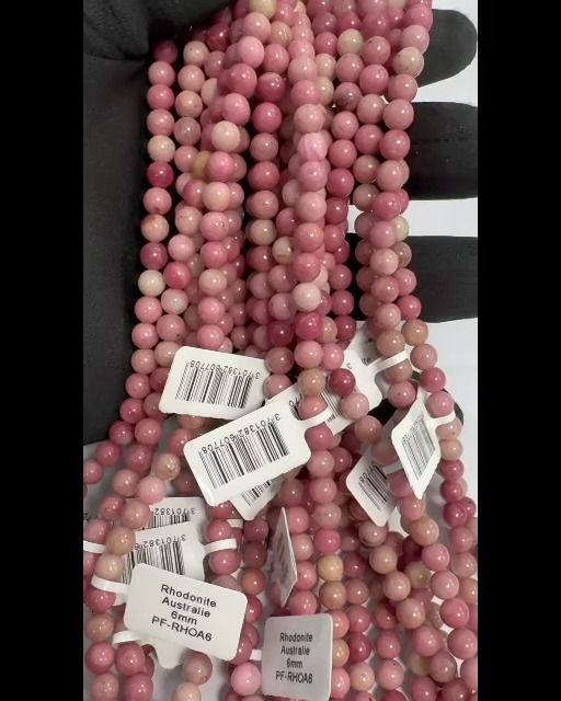 Perline di Australiano Rhodonite A da 6mm su filo da 40cm