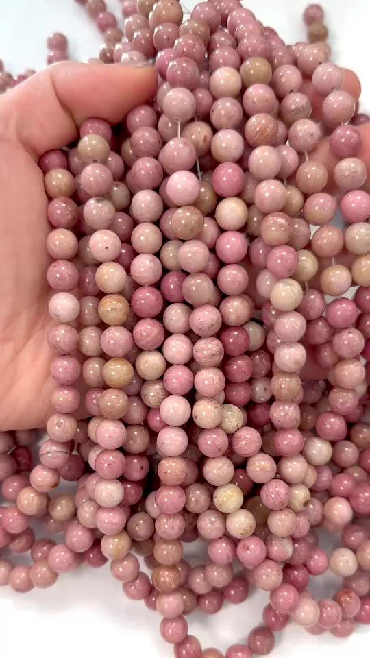 Perline di Australiano Rhodonite A da 8mm su filo da 40cm