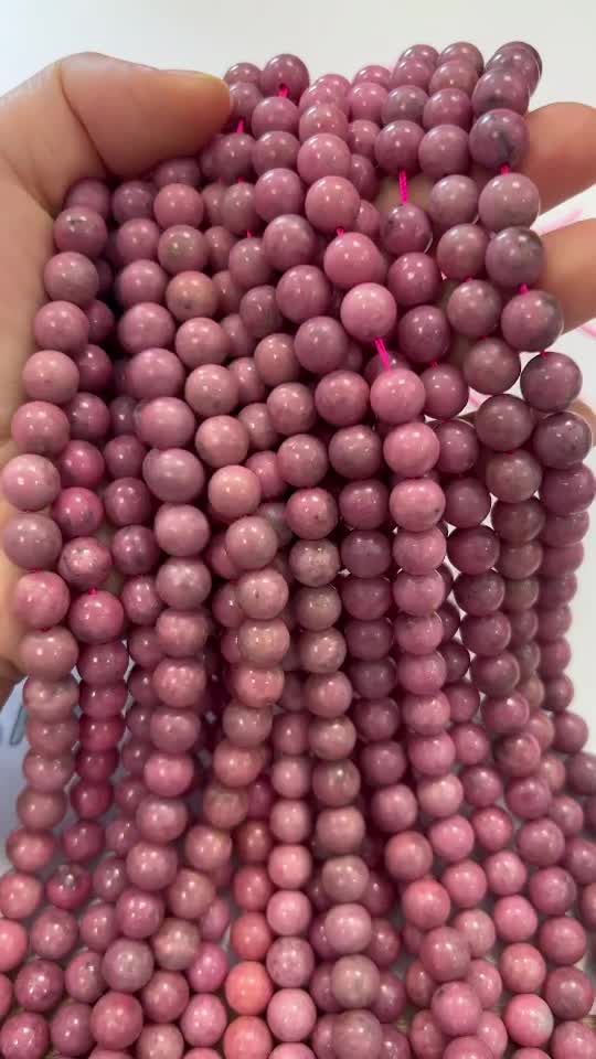 Rhodonite Australia Perle A da 8 mm su un filo da 40 cm
