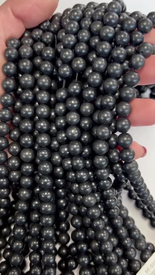 Perline di Shungite A da 8mm su filo da 40cm