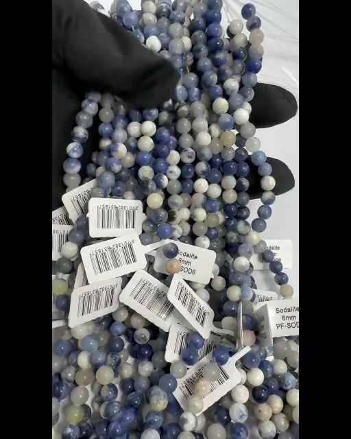 Perle di sodalite da 6 mm su filo da 40 cm