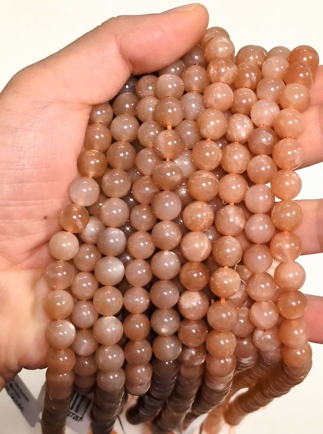 Perline di Pietra di sole A da 8mm su filo da 40cm