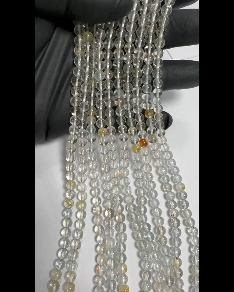 Perline AA di topazio multicolore da 6 mm su filo da 40 cm