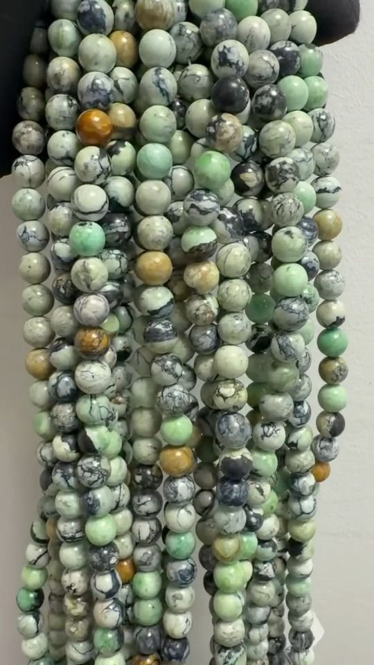 Perle Rotonde in Variscite A su Filo 8-9mm