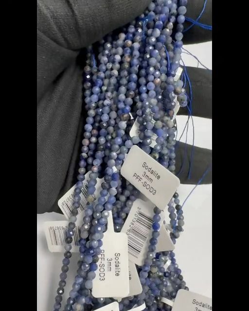 Sodalite sfaccettata AA perle da 3 mm su filo da 40 cm