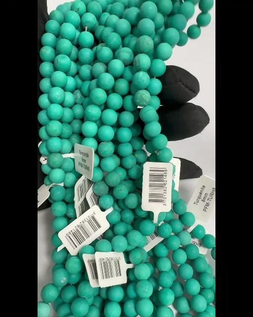 Turquénite Howlite naturale colorato A perline opache 8mm su un filo di 40cm
