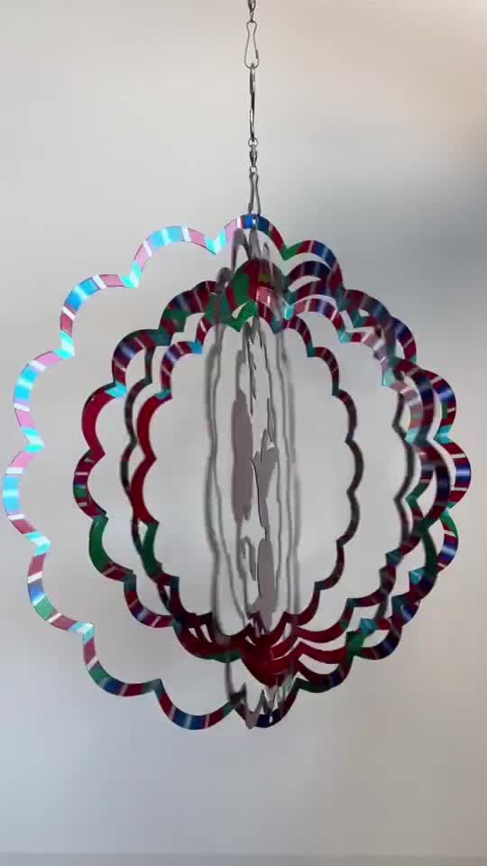 Campanello a vento 3D in acciaio multicolor Colibri 30cm
