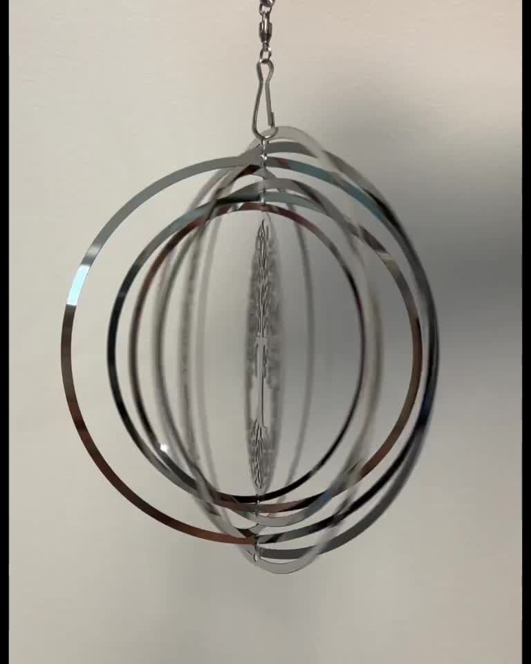 Campanello a vento 3D albero della vita in acciaio 15 cm